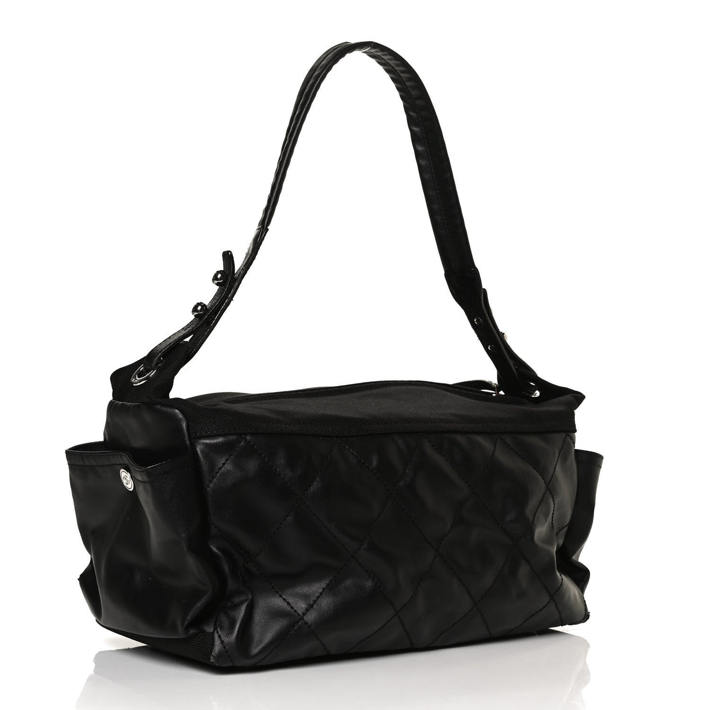 Coated Canvas Paris Biarritz Hobo Black