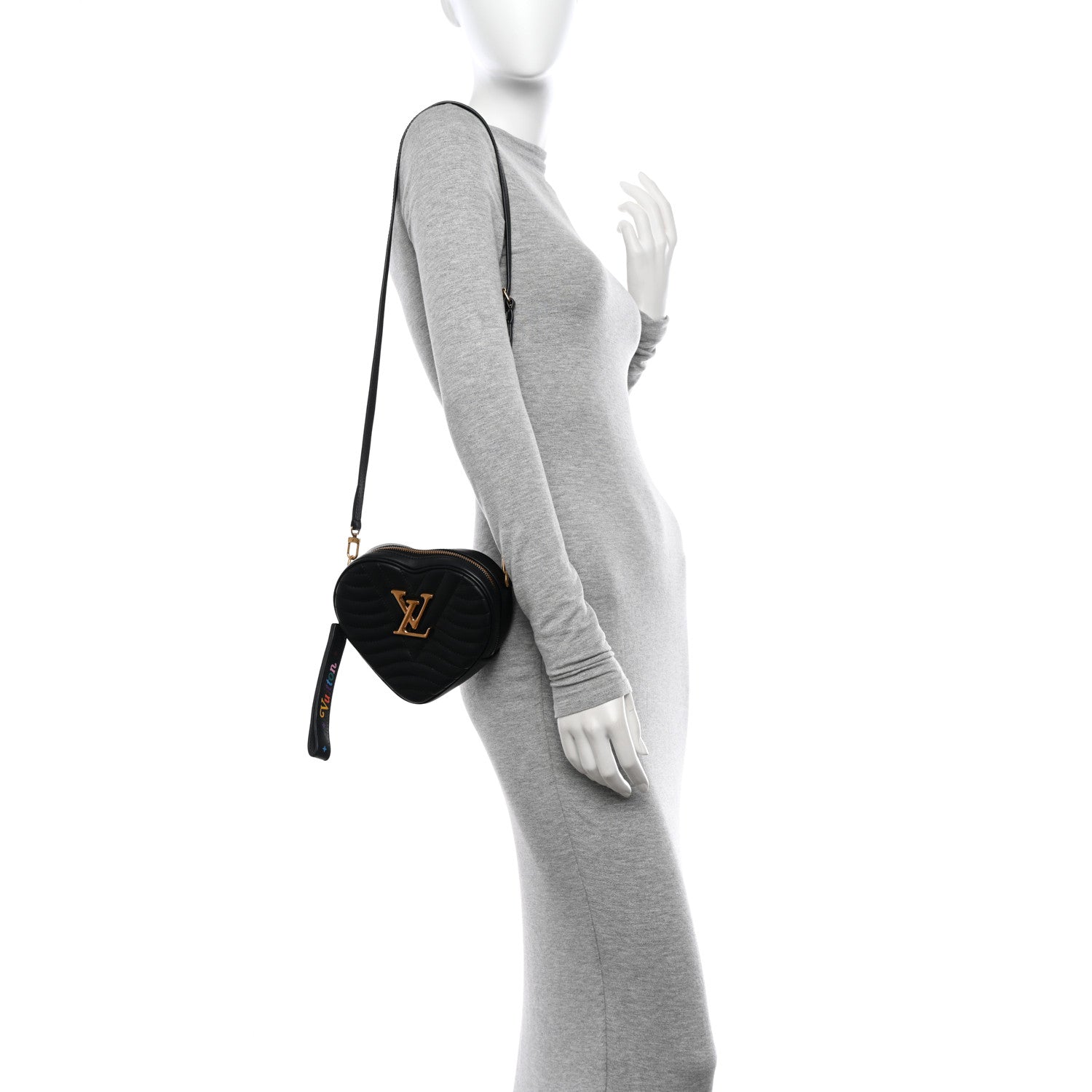Louis Vuitton Calfskin New Wave Heart Bag Black 2 of 13