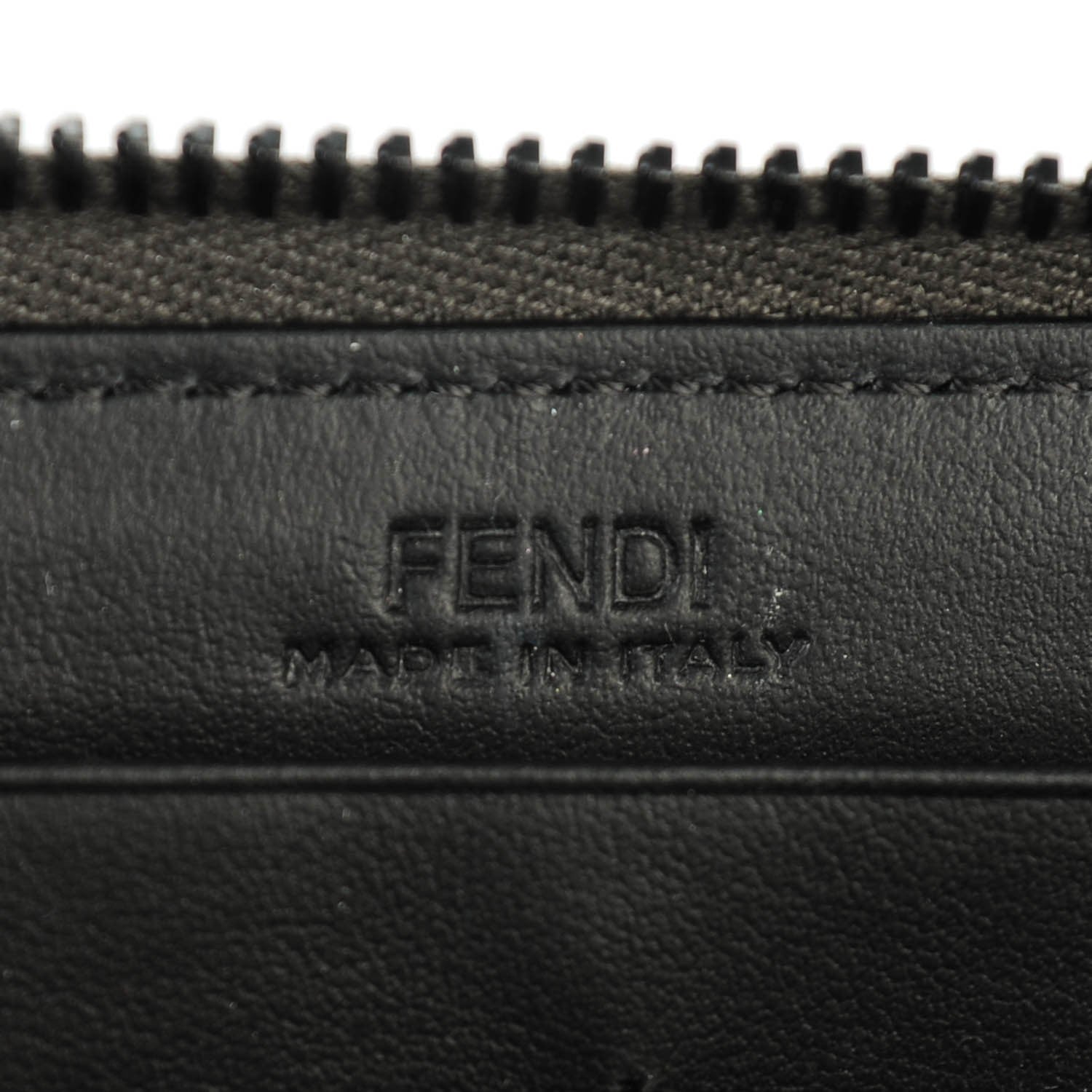 Fendi Vitello Elite Monster Bag Bug Zip Around Wallet Asphalt 6 of 8