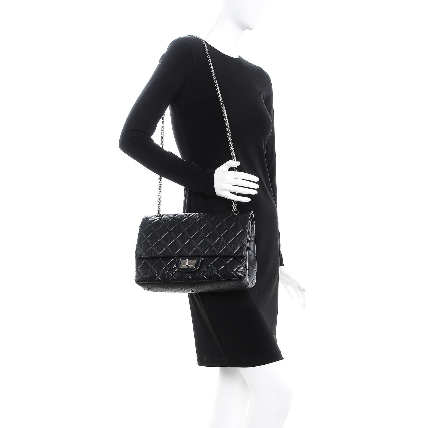 Chanel Aged Calfskin Quilted 2.55 Reissue 227 Flap Black 2 of 8