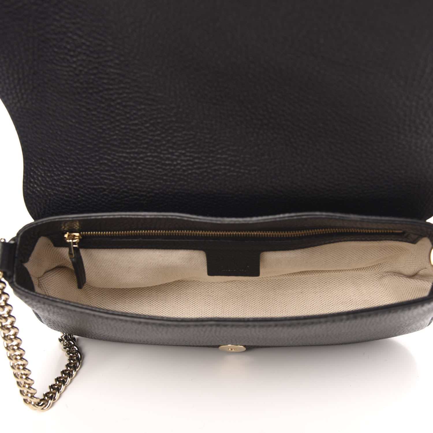 Gucci Pebbled Calfskin Medium Soho Flap Crossbody Black 5 of 10