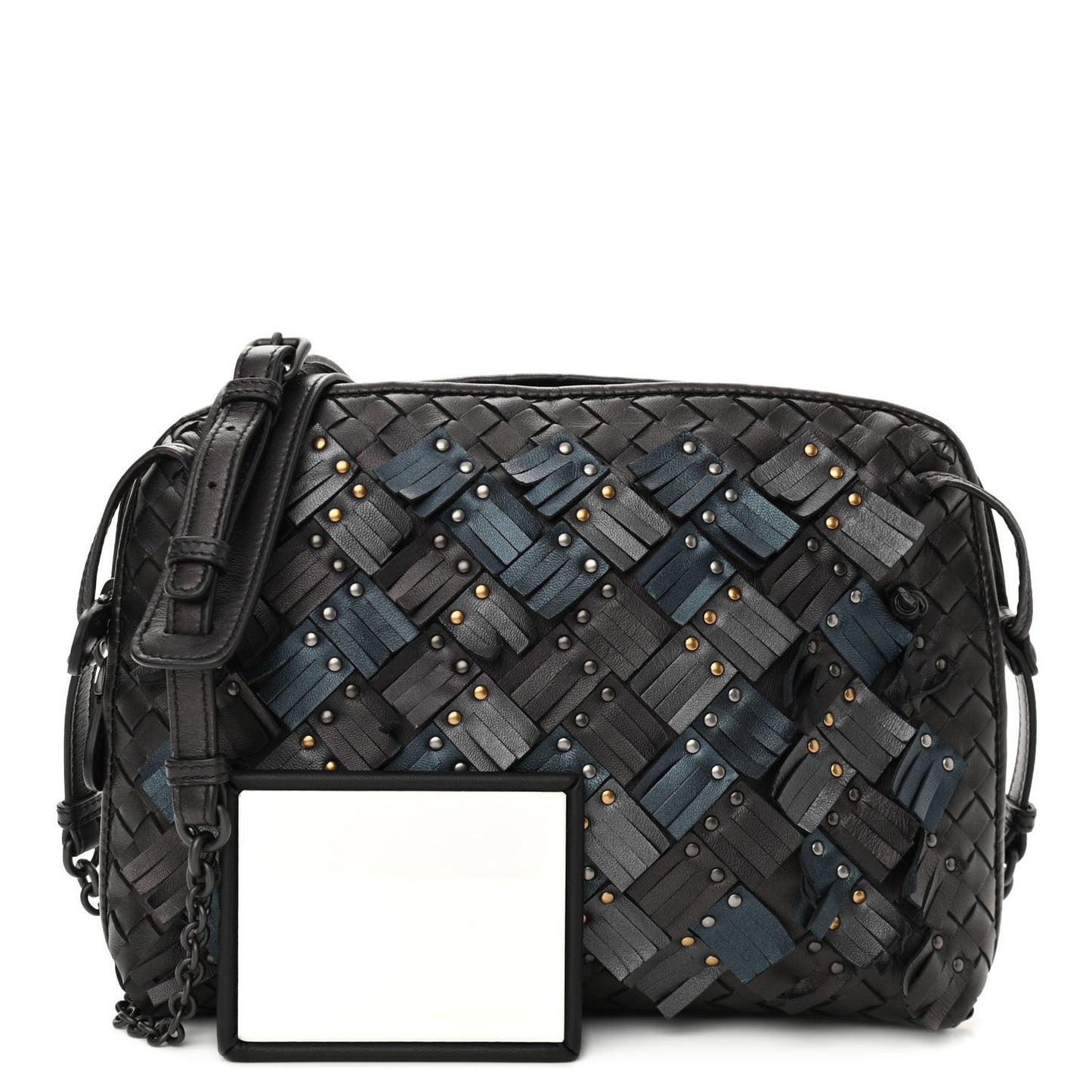 Nappa Intrecciato Fringe Studded Nodini Crossbody Messenger Multicolor