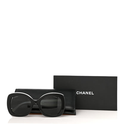 Chanel Acetate Sunglasses 71414 Black White 10 of 10