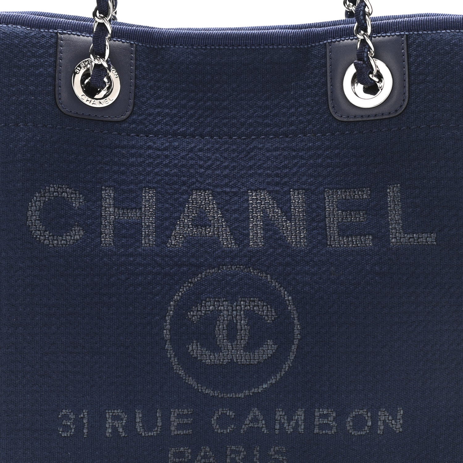 Chanel Mixed Fibers Mini Deauville Tote Dark Blue 8 of 11