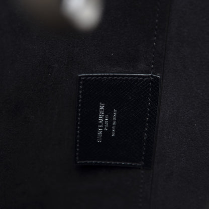 Saint Laurent Grained Calfskin Large Shopping Tote Warm Taupe Black 8 of 9