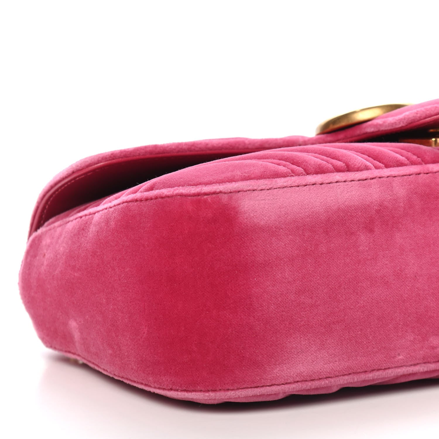 Gucci Velvet Matelasse Small GG Marmont Shoulder Bag Light Raspberry Rose 7 of 9