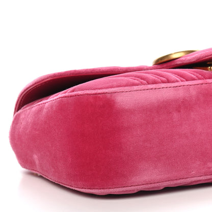 Gucci Velvet Matelasse Small GG Marmont Shoulder Bag Light Raspberry Rose 7 of 9