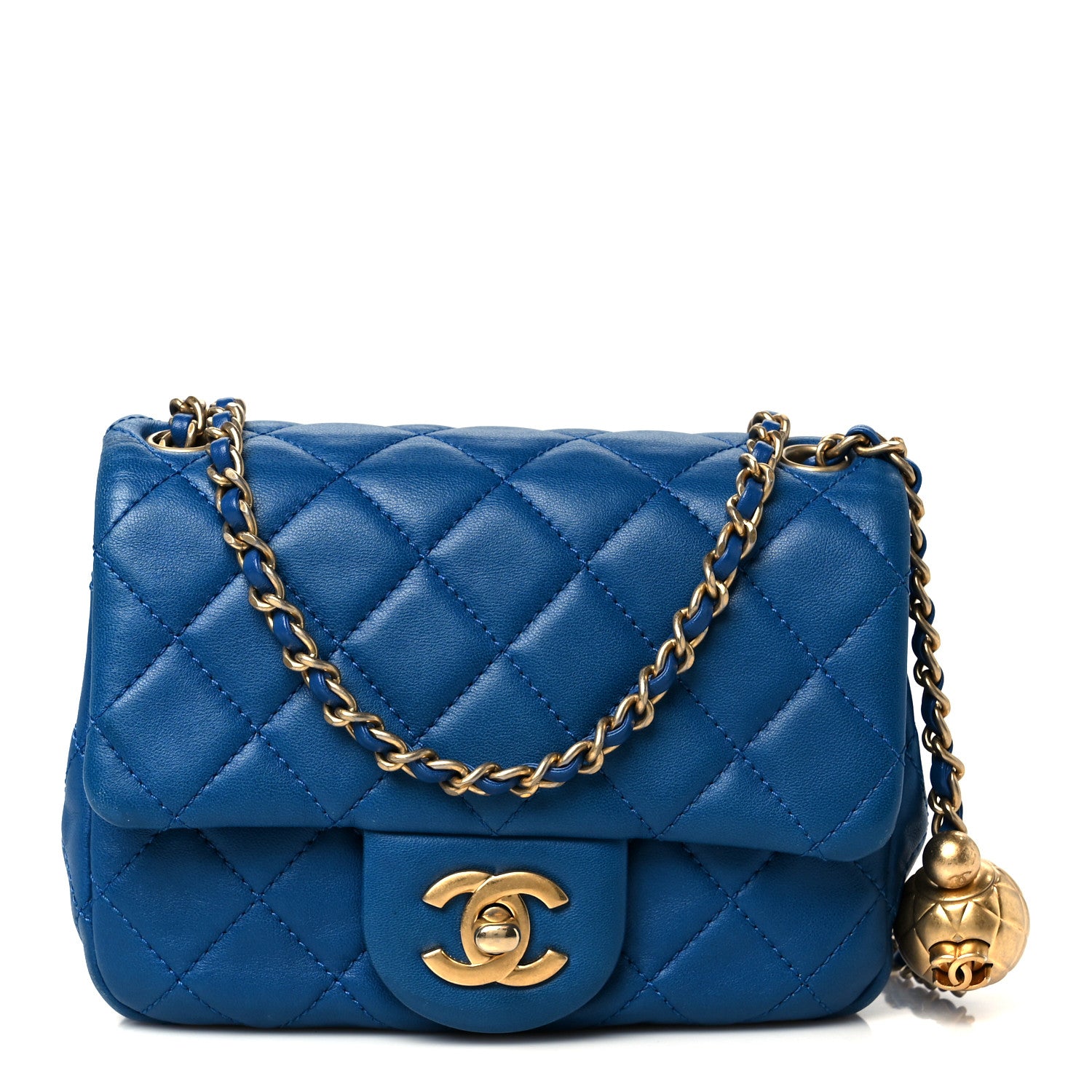 Chanel Lambskin Quilted Mini Pearl Crush Flap Blue 1 of 11