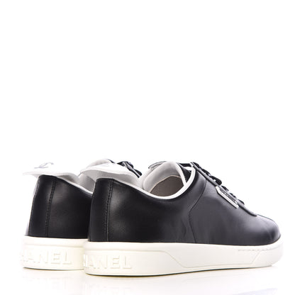 Chanel Calfskin CC Womens Sneakers 38.5 Black 4 of 9