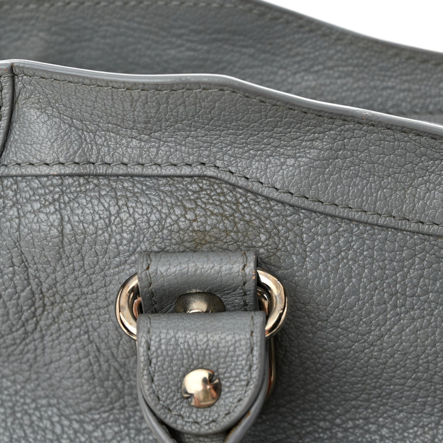 Chevre Silver Metallic Edge Hardware City Bleu Acier