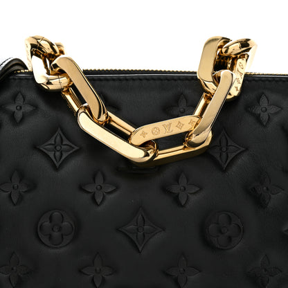 Louis Vuitton Lambskin Embossed Monogram Coussin BB Black 7 of 9
