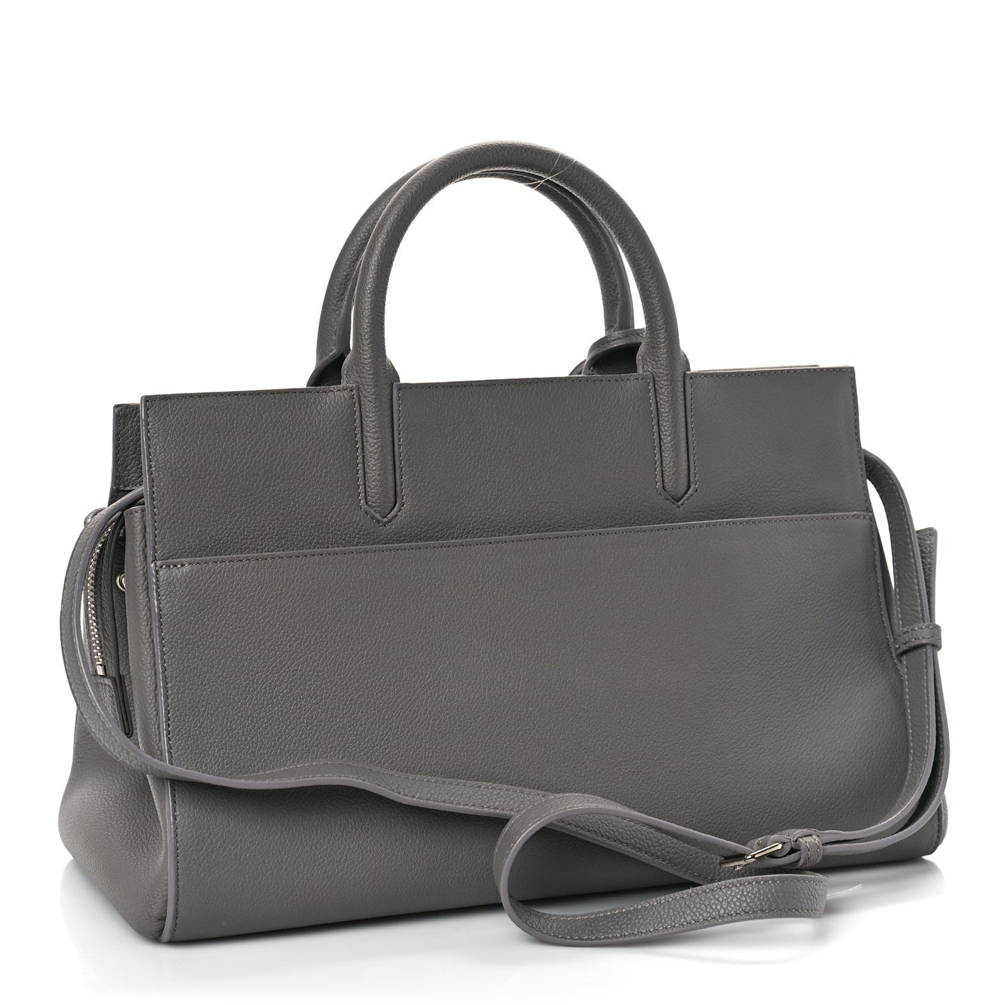 Grained Calfskin Small Cabas Rive Gauche Fog