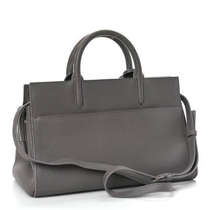 Saint Laurent Grained Calfskin Small Cabas Rive Gauche Fog 3 of 8