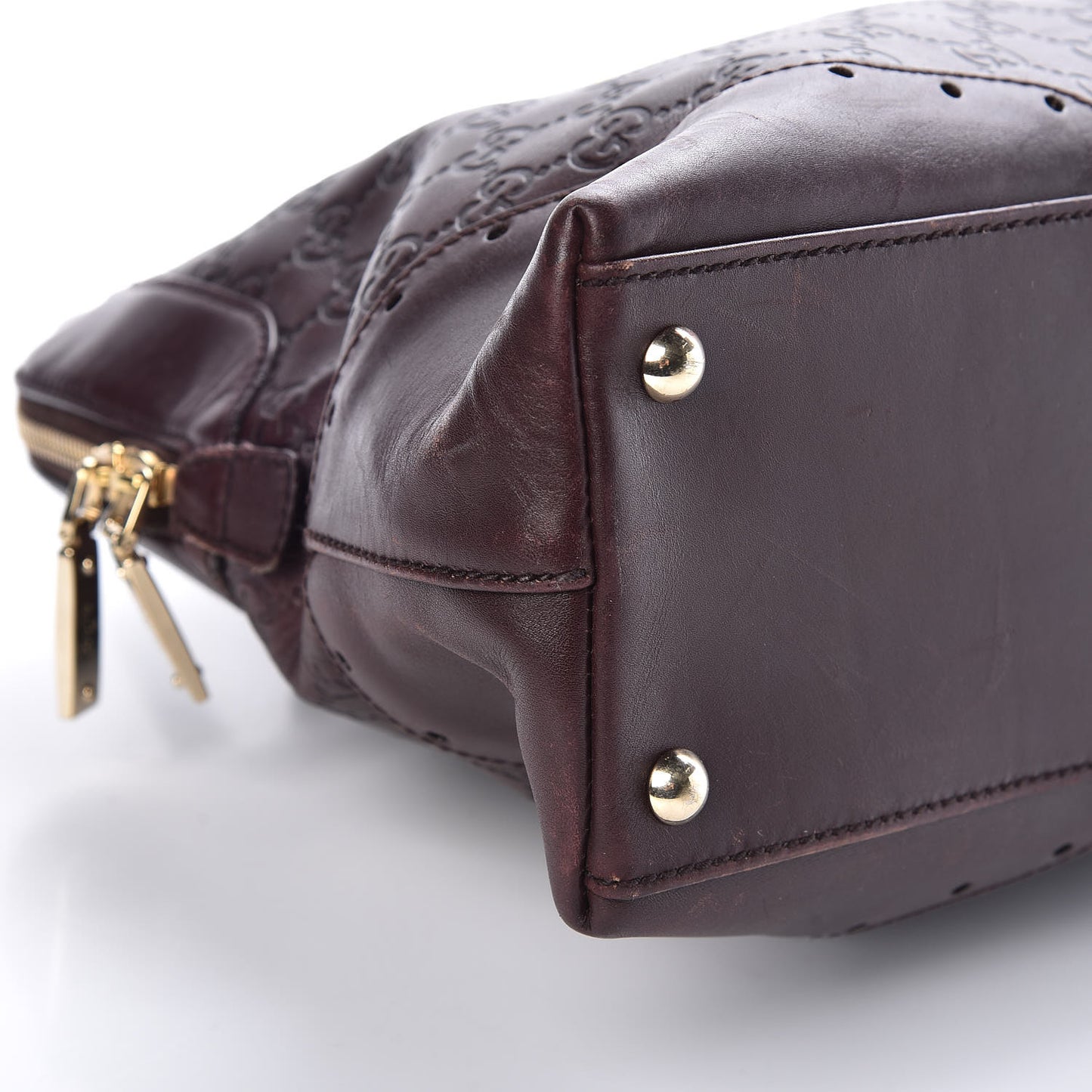 Guccissima Large Punch Bowler Burgundy
