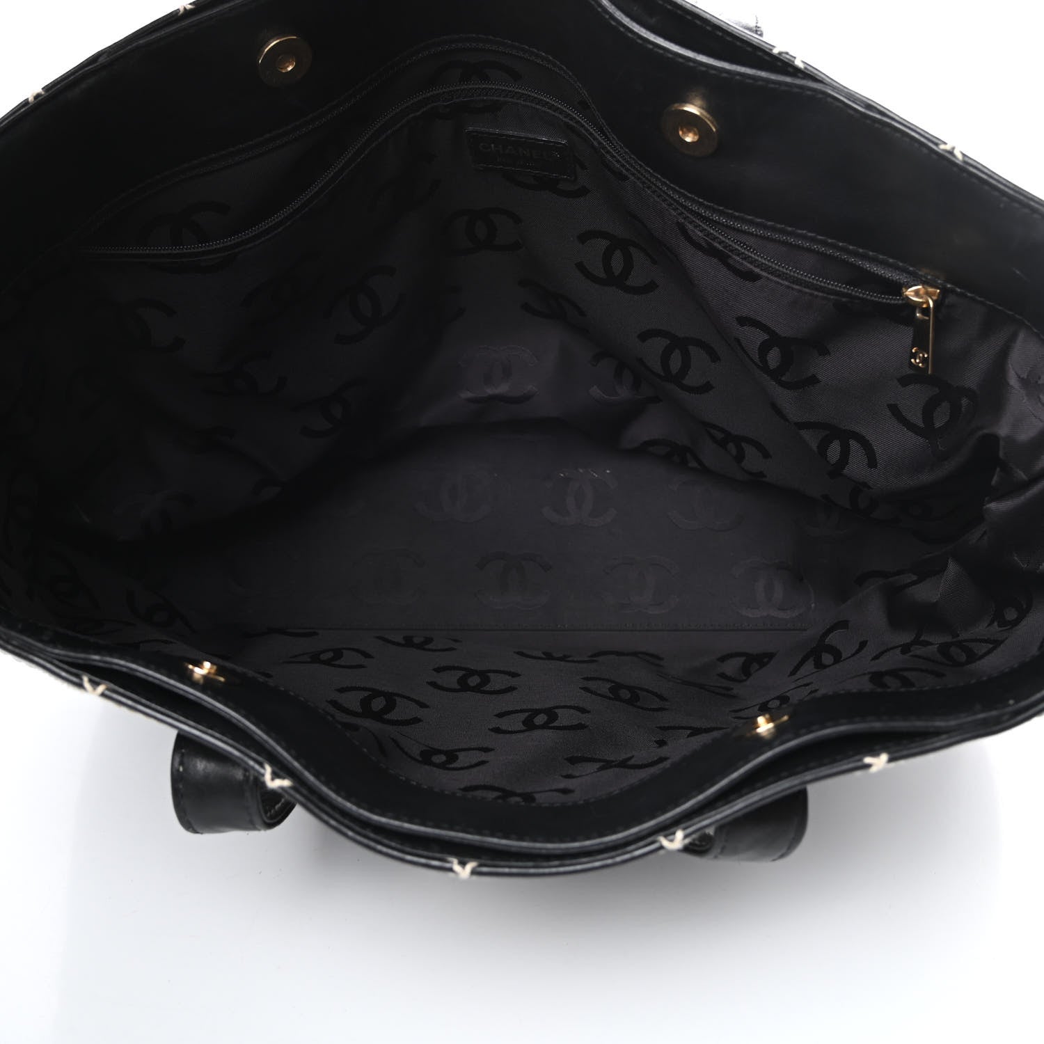 Chanel Calfskin Wild Stitch Large Tote Black 5 of 16