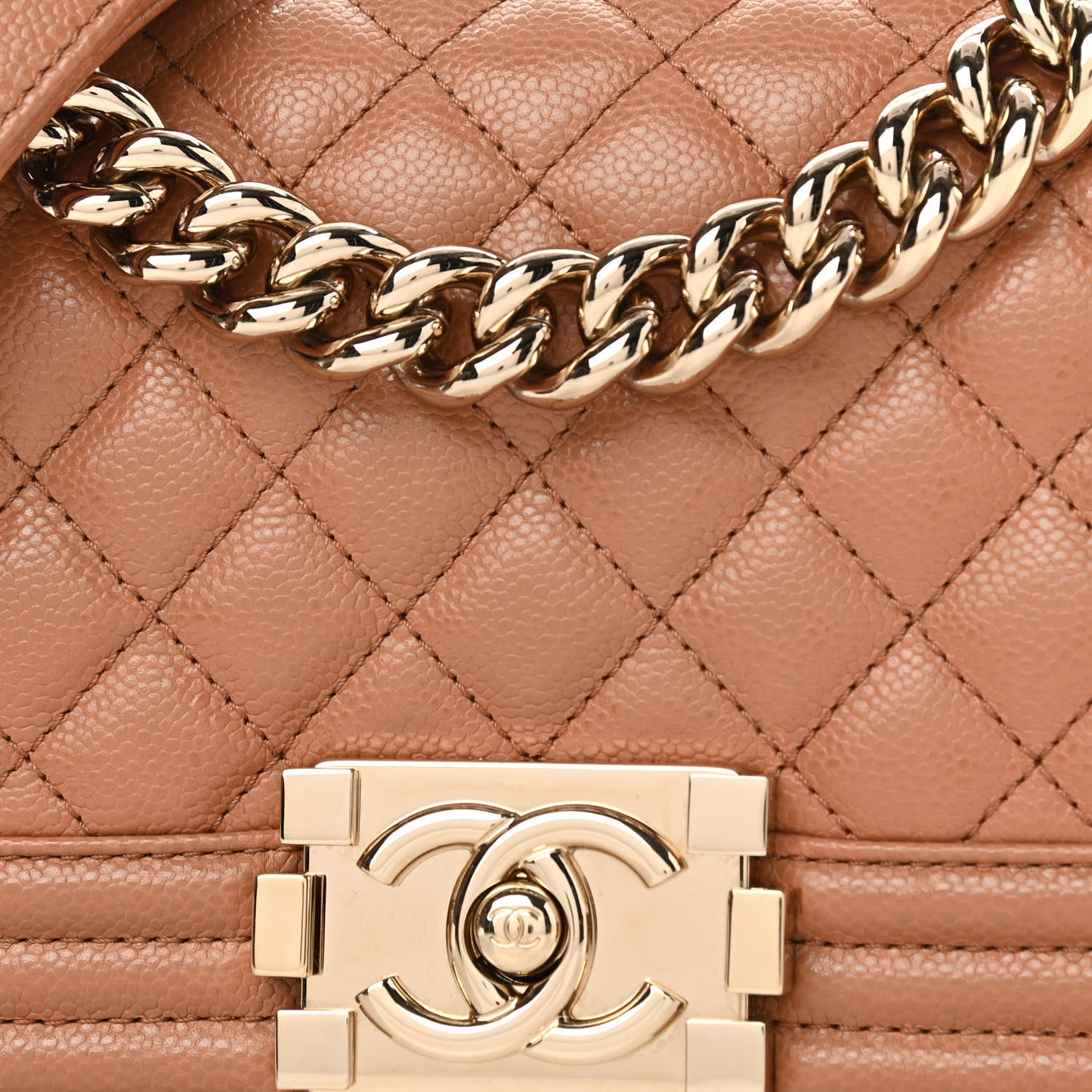 Caviar Quilted Small Boy Flap Brown