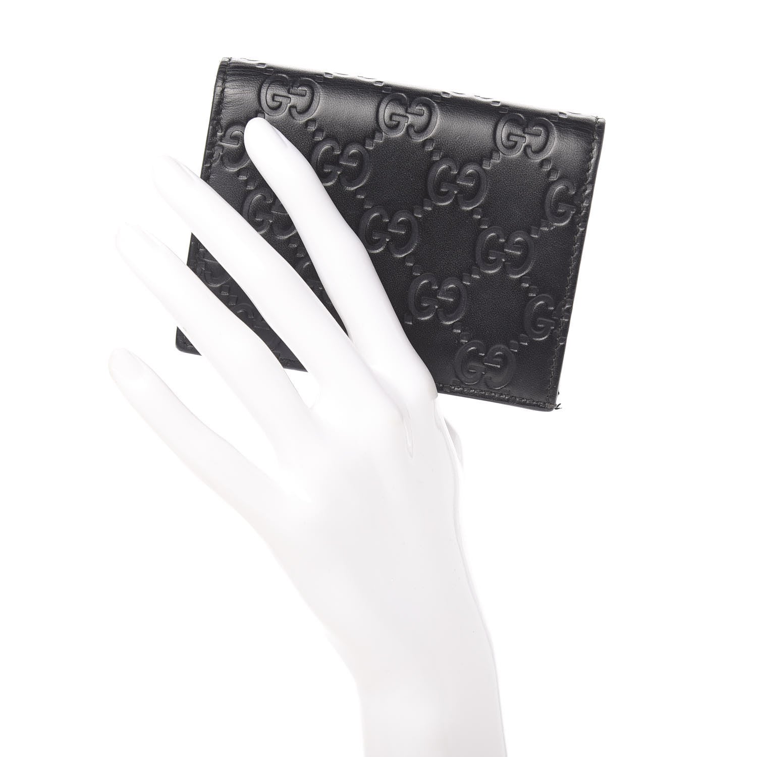 Gucci Guccissima Card Case Wallet Black 2 of 8