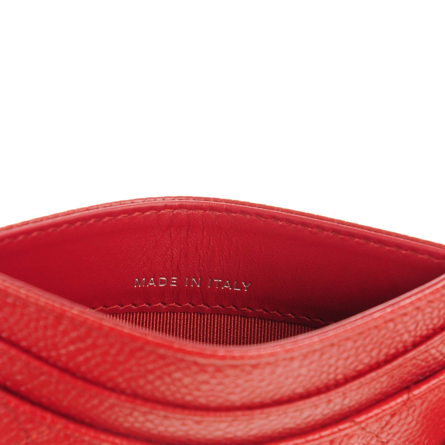 Chanel Caviar Quilted Card Holder Dark Red 7 of 8