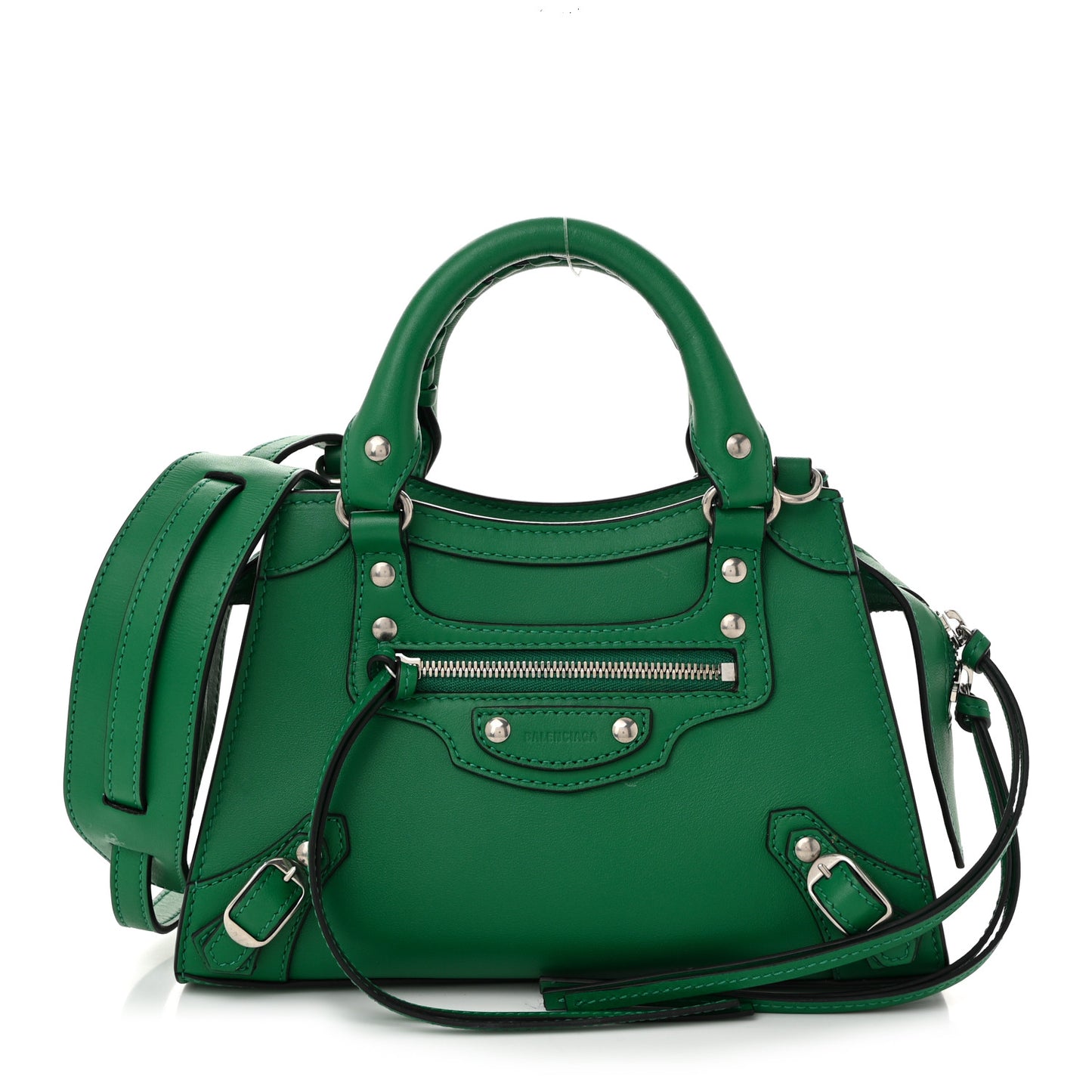Smooth Calfskin Neo Classic Silver Hardware Mini City Grass Green