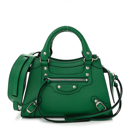 Balenciaga Smooth Calfskin Neo Classic Silver Hardware Mini City Grass Green 1 of 11