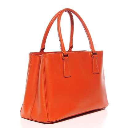 Prada Saffiano Lux Medium Tote Papaya 3 of 11