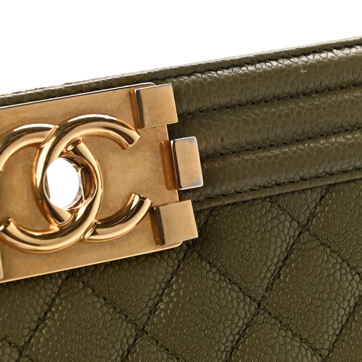 Chanel Caviar Quilted Medium Boy Flap Green 15 of 16