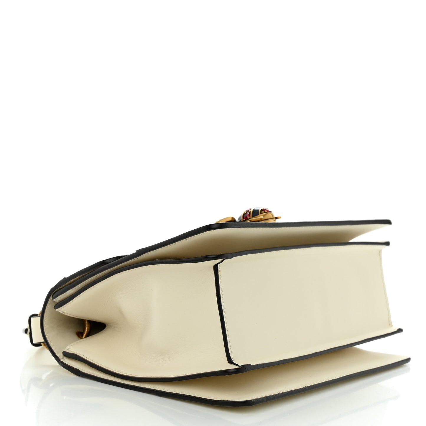 Calfskin Sylvie Web Small Queen Margaret Top Handle Bag White