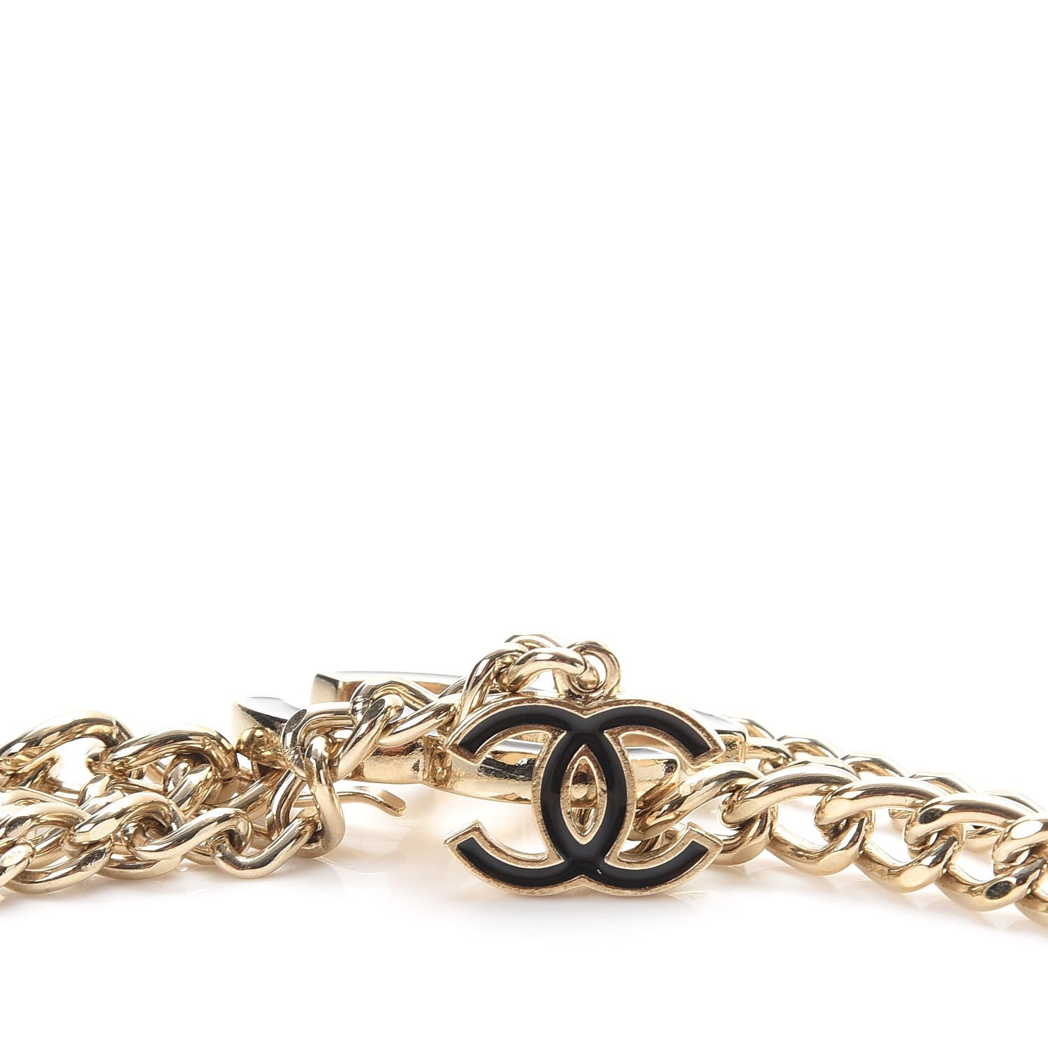 Chanel Enamel CC Ceinture Fantai Adjustable Belt Gold Black 7 of 7