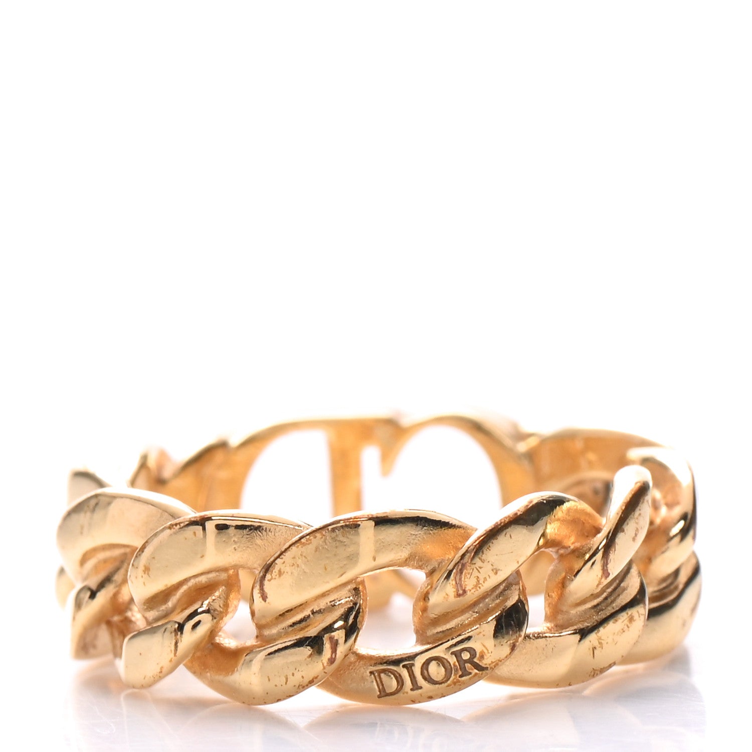 Christian Dior Metal Danseuse Etoile Chain Ring M Gold 3 of 6