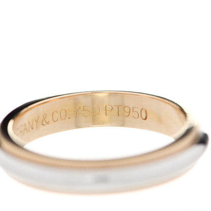 Tiffany Platinum 18K Yellow Gold 4mm Together Milgrain Wedding Band Ring 49 5 5 of 5