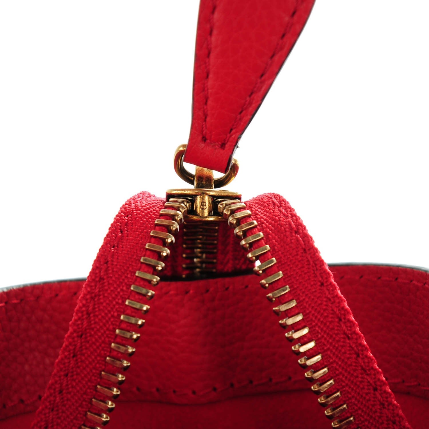 Celine Drummed Calfskin Mini Luggage Coquelicot 6 of 8