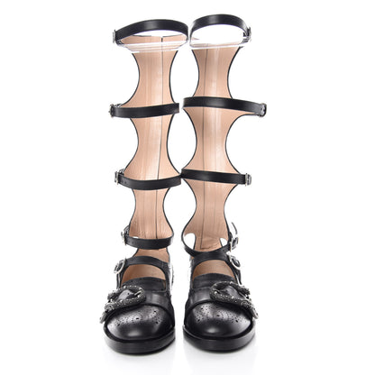 Gucci Calfskin Queercore Brogue Knee High Boots 38 Black 2 of 10