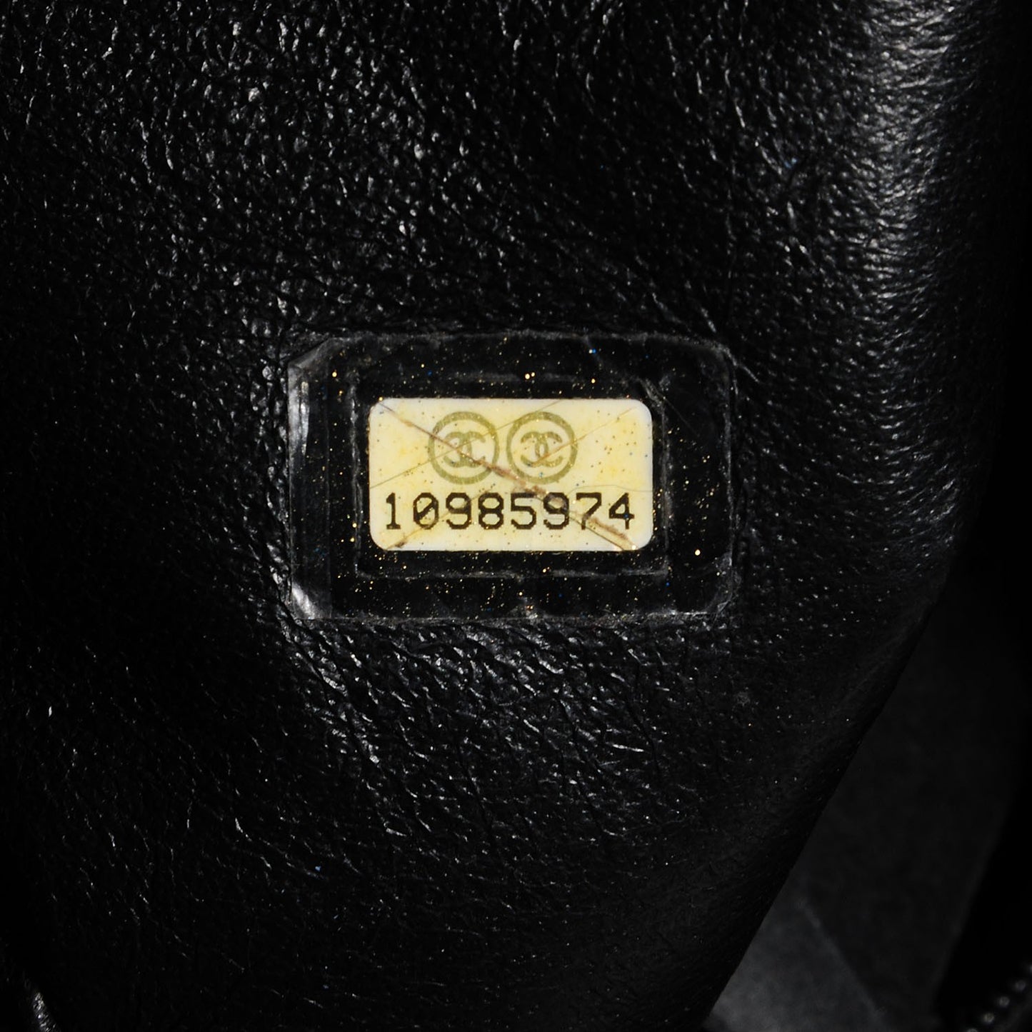 Glazed Caviar East West Modern Chain Tote Black