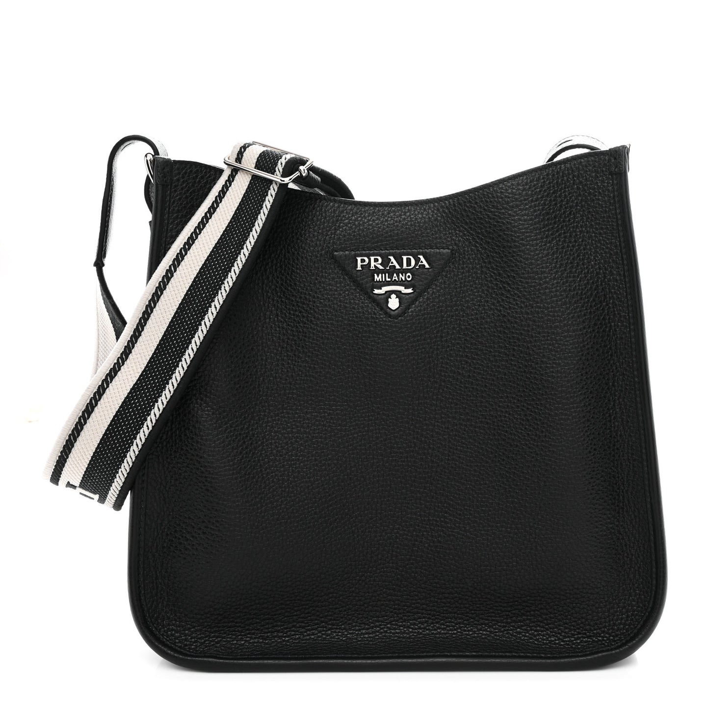Vitello Daino Soft Hobo Messenger Bag Black