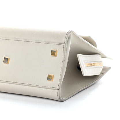 Saint Laurent Shiny Calfskin Small Uptown Tote Crema Soft 9 of 11