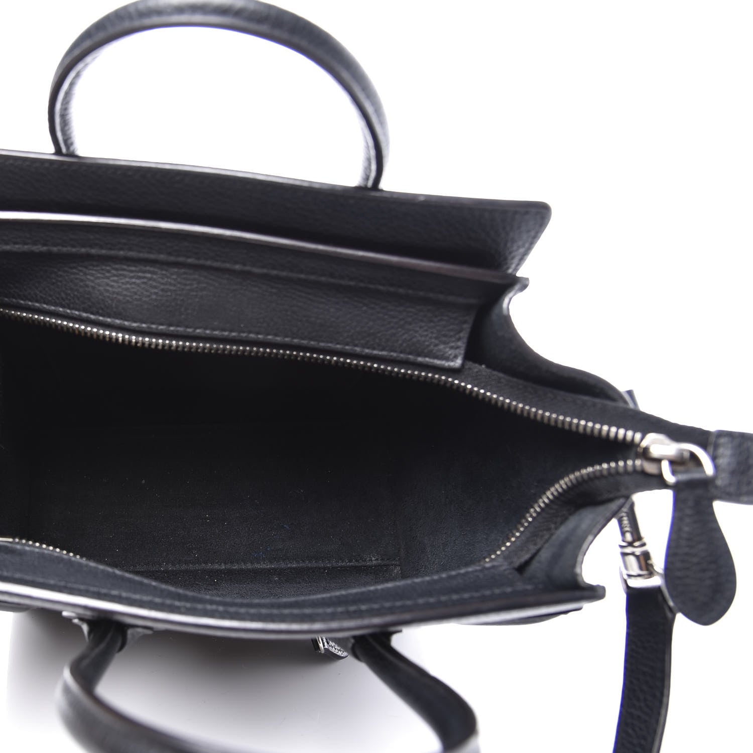 Celine Drummed Calfskin Nano Luggage Black 4 of 10