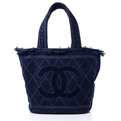 Chanel Terry Cotton CC Beach Tote Towel Set Blue 3 of 9