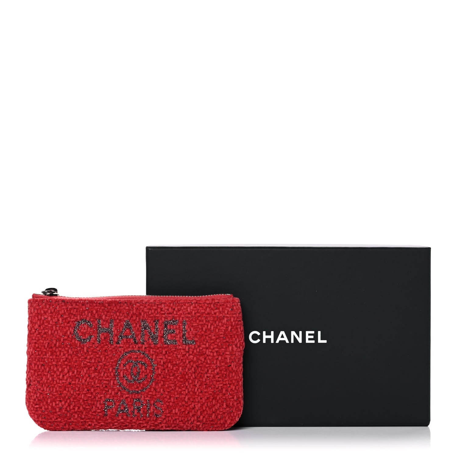 Chanel Lurex Boucle Deauville Cosmetic Pouch Red 11 of 11