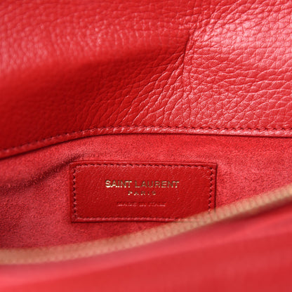 Saint Laurent Calfskin Canvas Small Muse Two Red 9 of 11