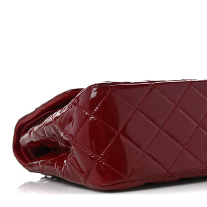 Chanel Patent Quilted Jumbo Double Flap Dark Red 7 of 11