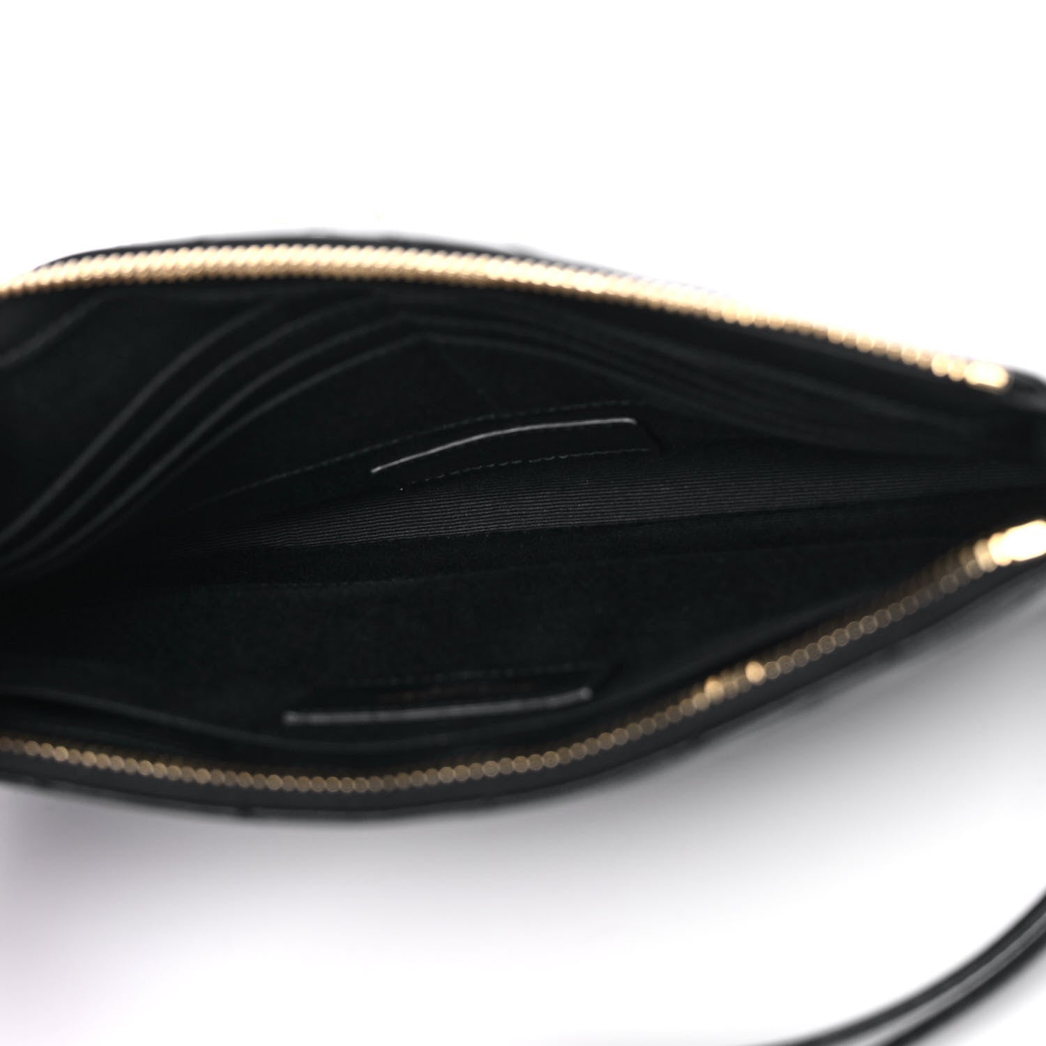 Saint Laurent Calfskin Matelasse Chevron Monogram A5 Wristlet Black 5 of 11