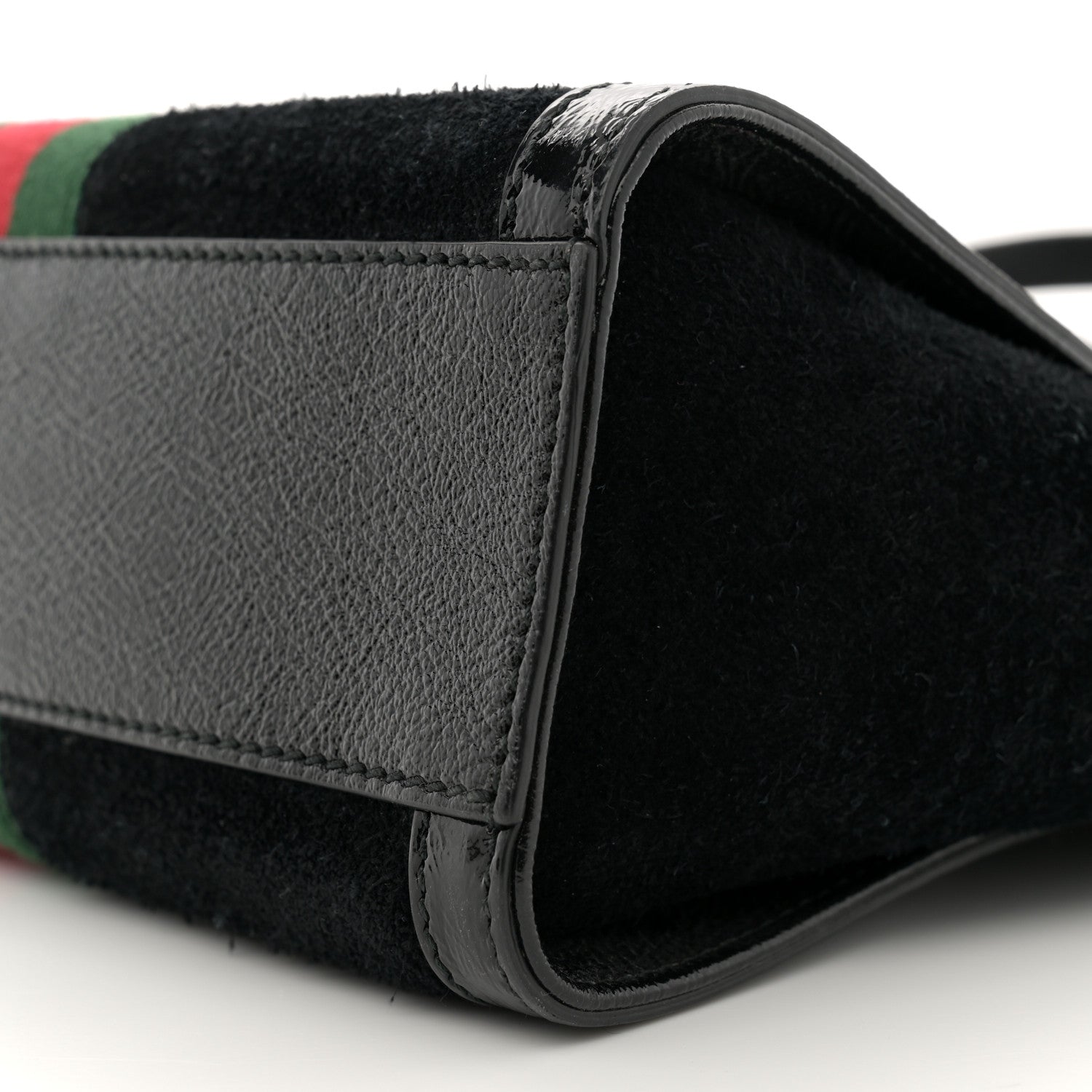 Gucci Suede Patent GG Web Small Ophidia Tote Bag Black 10 of 11