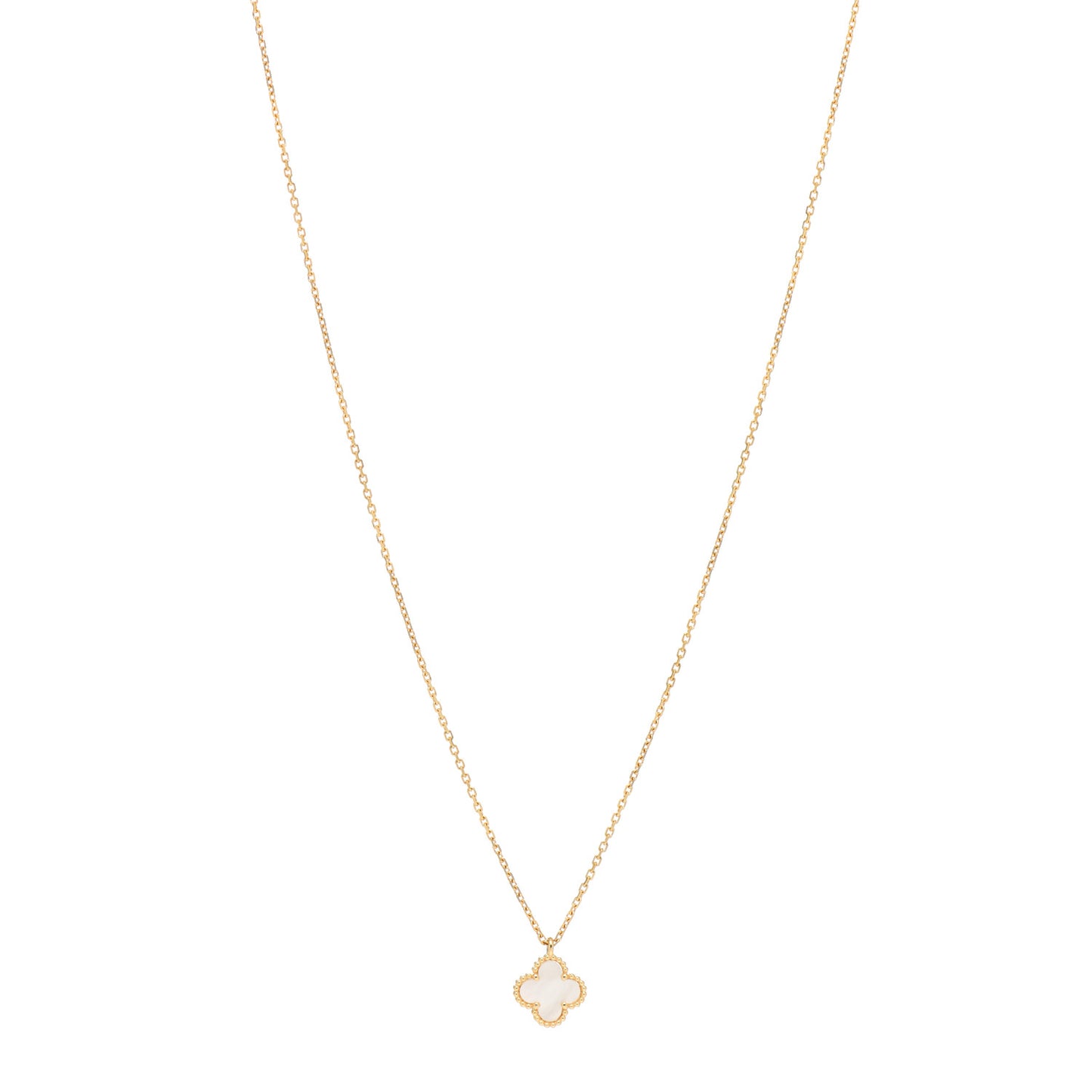 18K Yellow Gold Mother of Pearl Sweet Alhambra Pendant Necklace