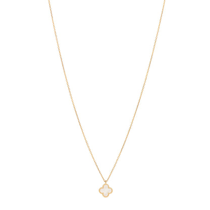 Van Cleef & Arpels 18K Yellow Gold Mother of Pearl Sweet Alhambra Pendant Necklace 1 of 5