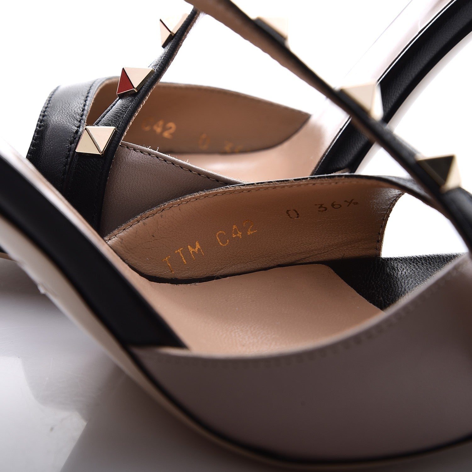 Valentino Garavani Nappa Rockstud Peep Toe Cross Strap D'Orsay 105mm Pumps 36.5 Black 9 of 9