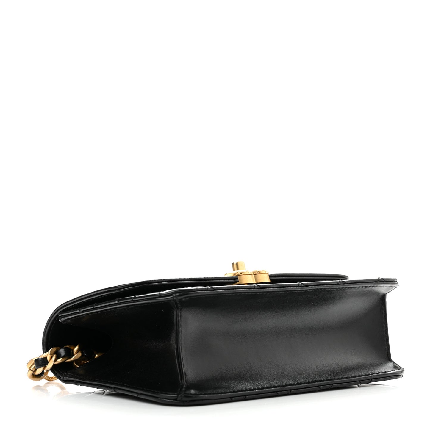 Calfskin Quilted Mini Coco Ring Flap Black