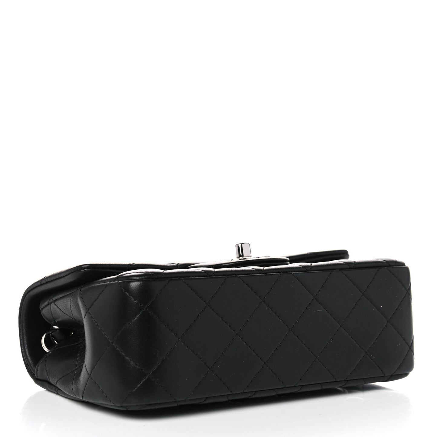 Lambskin Quilted Mini Rectangular Flap Black