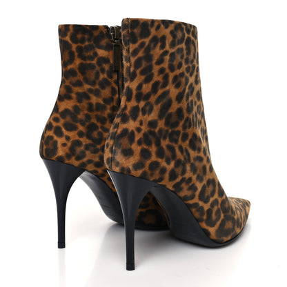 Saint Laurent Suede Leopard Print Lexi 90 Booties 36 Naturale Caffe 4 of 7