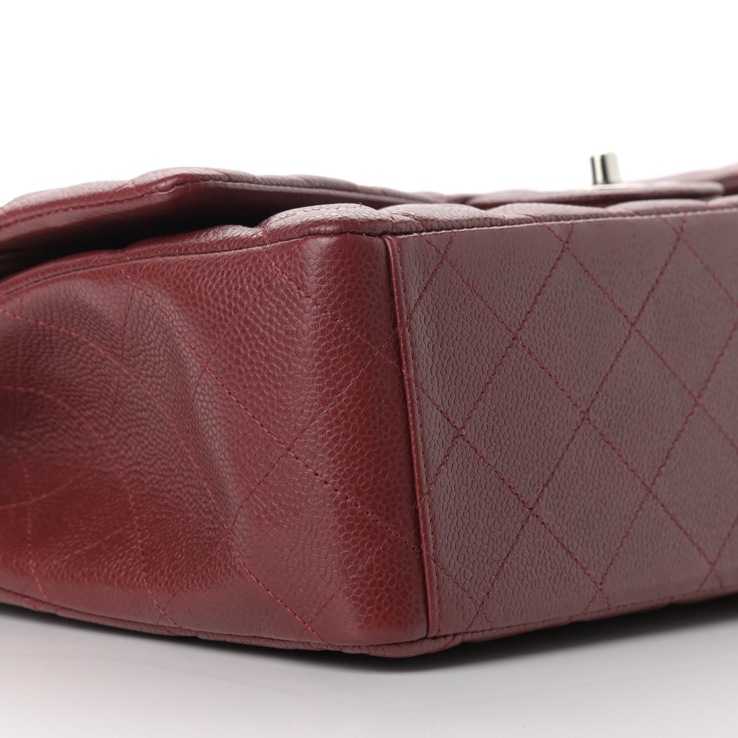 Chanel Caviar Quilted Maxi Double Flap Dark Red 7 of 12
