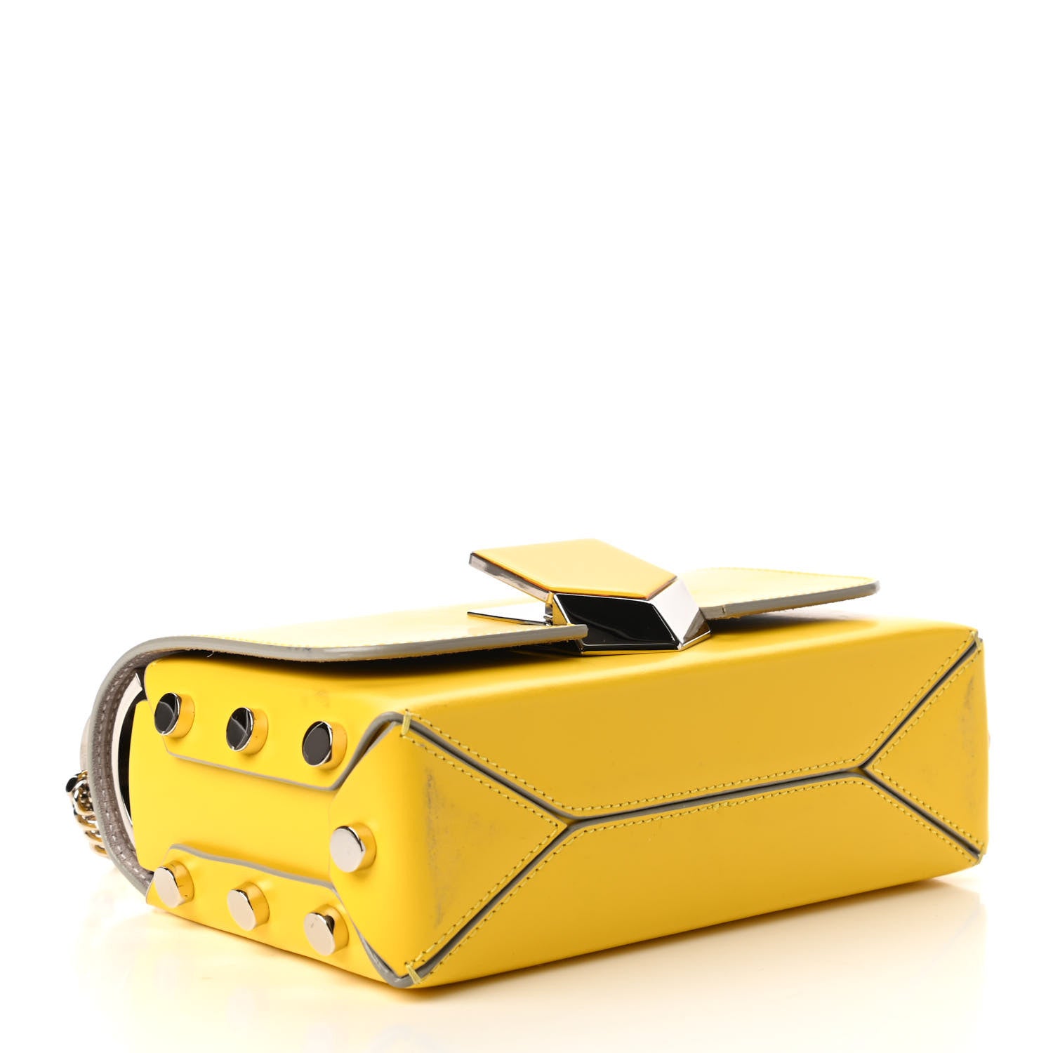 Jimmy Choo Spazzolato Lockett Petite Shoulder Bag Yellow 4 of 11